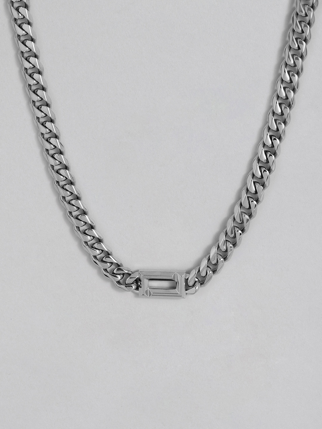 

Lacoste Women Fundament Stainless Steel Link Pendant Necklace, Silver