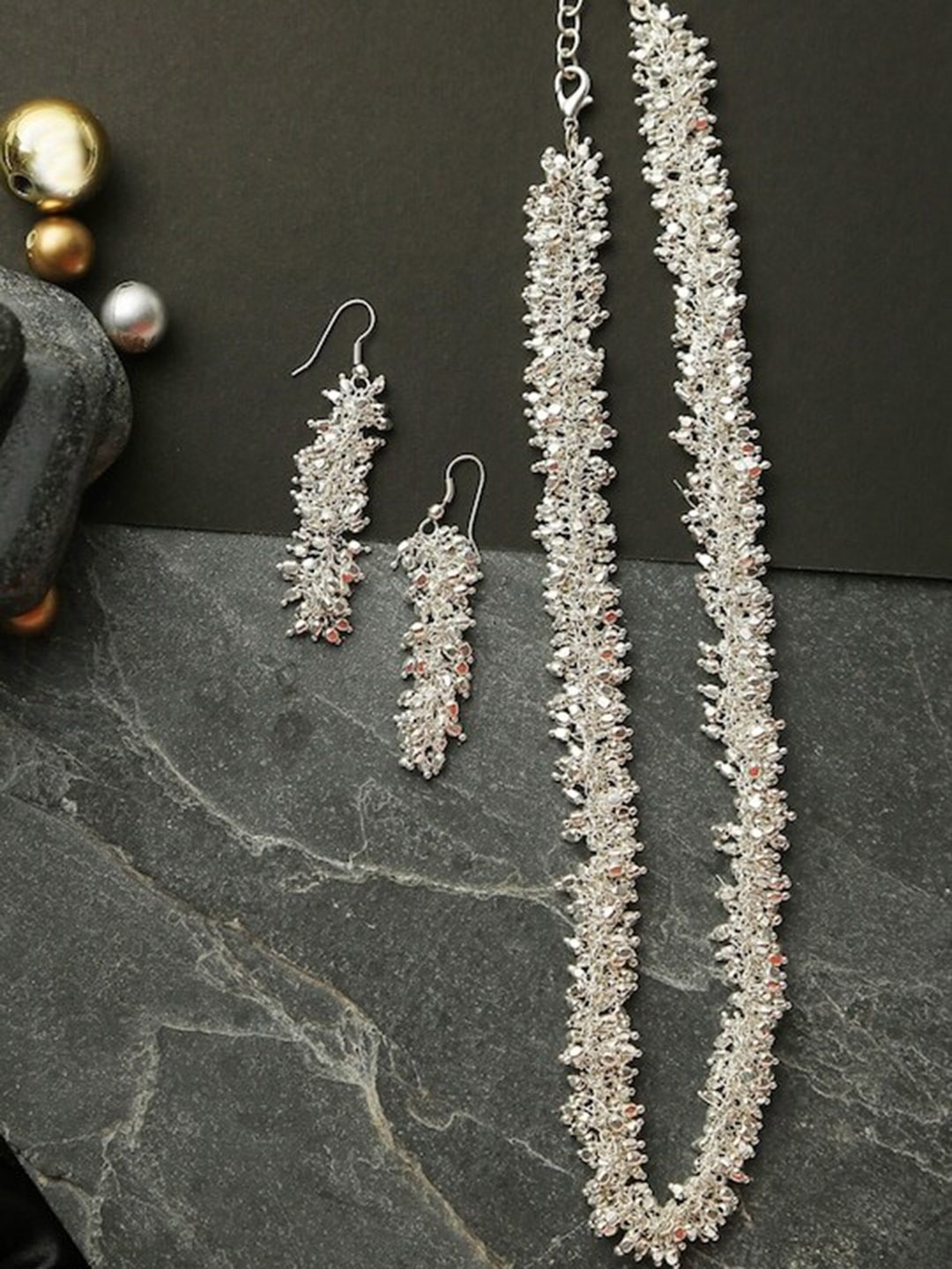 

Infuzze Silver Plated Oxidized Jewellery Set