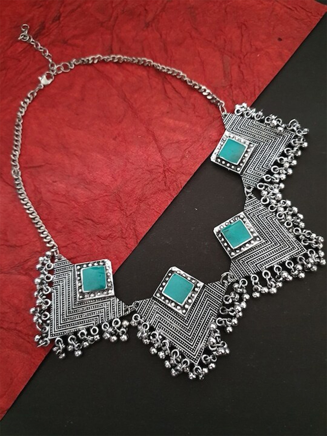 

Infuzze Silver-Plated Statement Necklace