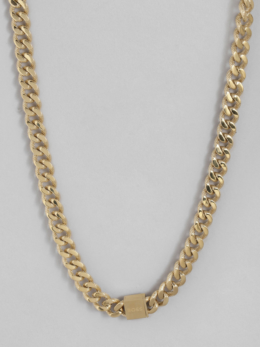 

Hugo Boss Women Caly Stainless Steel Brand Logo Print Link Pendant Necklace, Gold