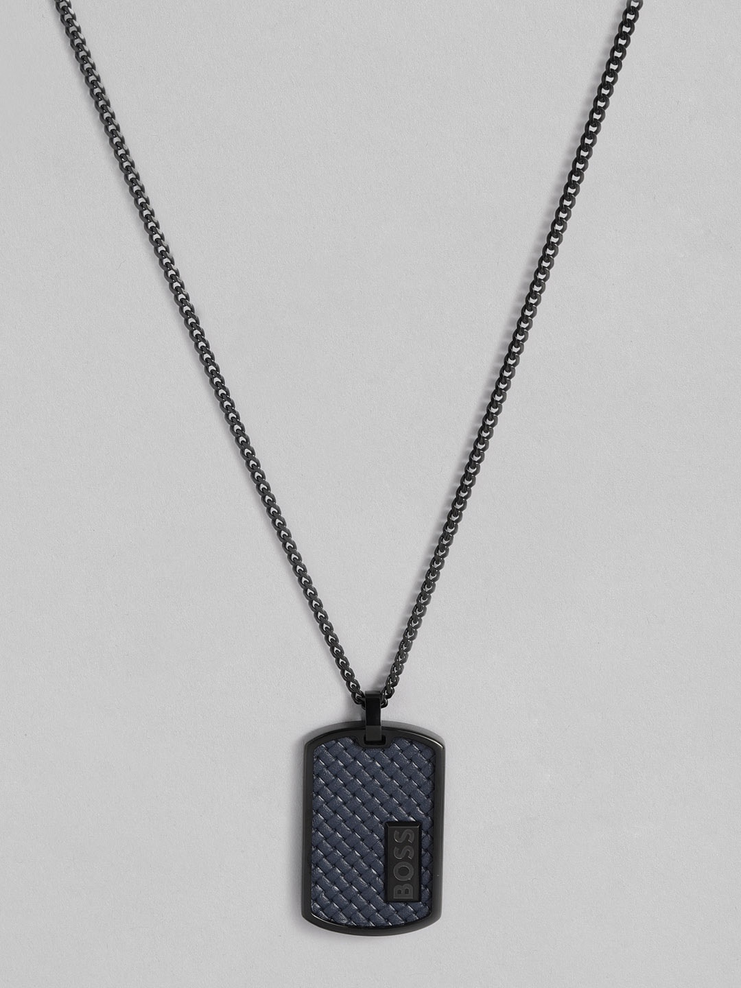 

Hugo Boss Men Lander Stainless Steel Pendant With Chain, Black