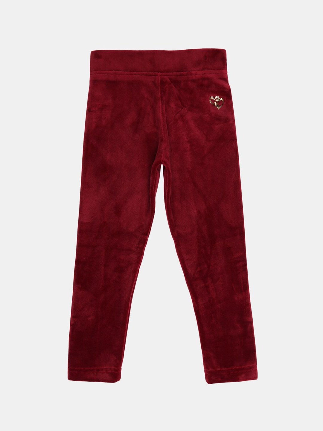 

V-Mart Girls Ankle-Length Cotton Leggings, Red