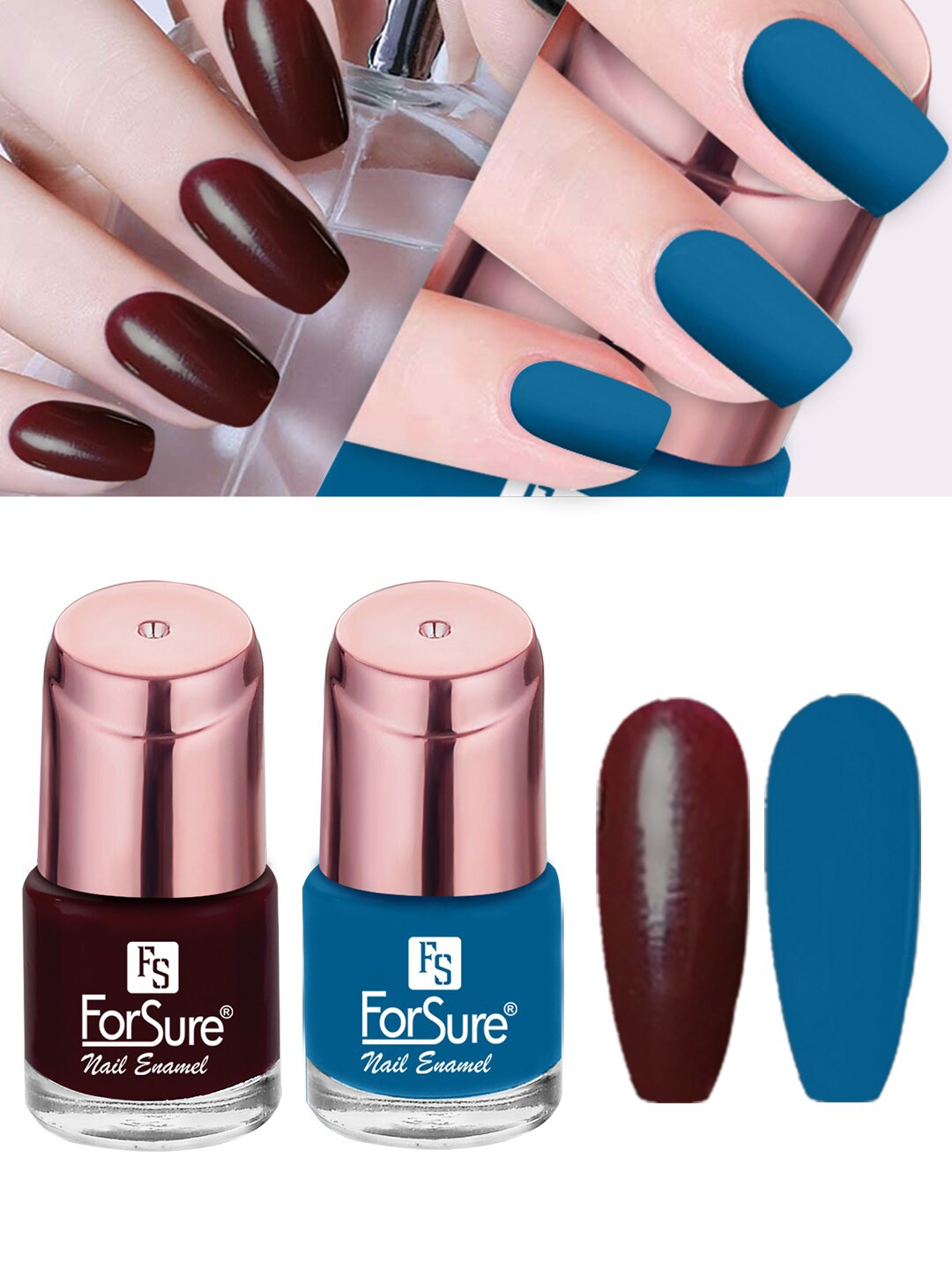 

ForSure Set Of 2 Shining Quick Dry Nail Paint 8 ml Each - Shade 111 & 112, Coffee brown