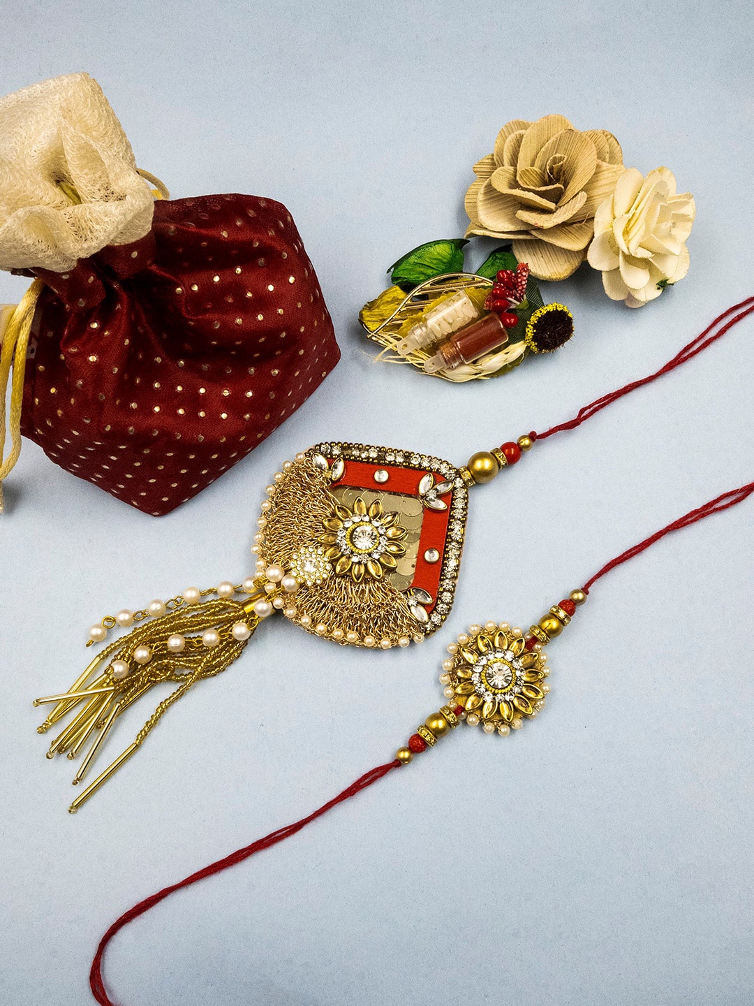 

StileAdda Set Of 2 Bhai Bhabhi Rakhi, Multi