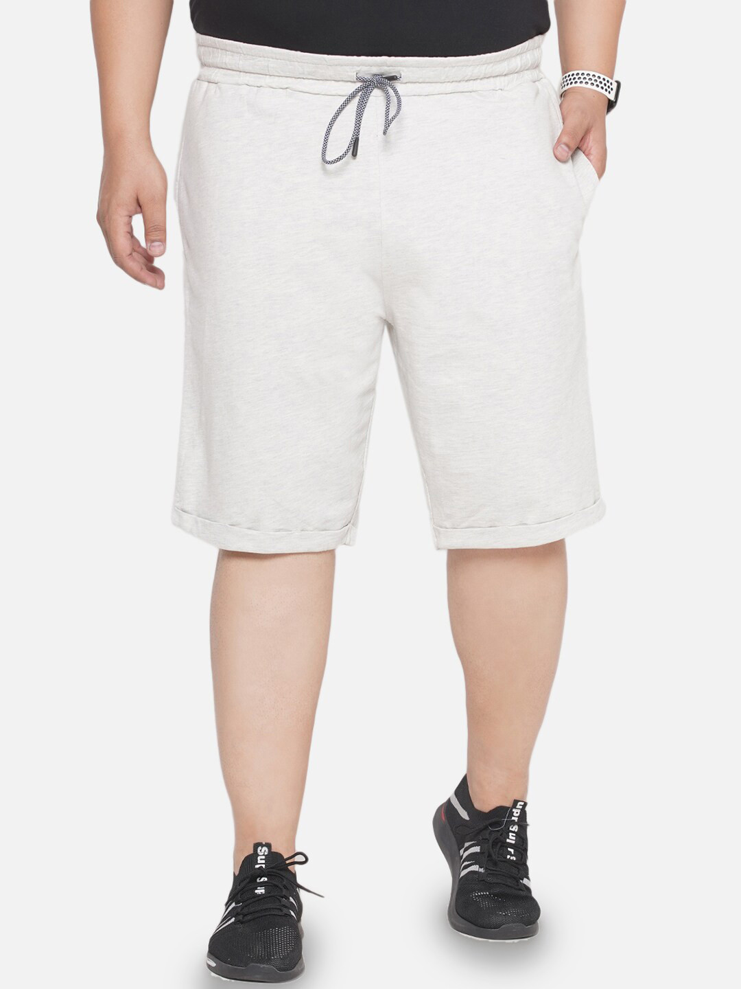 

Santonio Men Mid Rise Pure Cotton Shorts, Grey