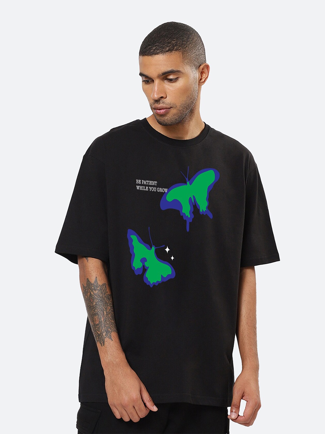 

Mad Over Print Graphic Printed Oversized Cotton T-shirt, Black