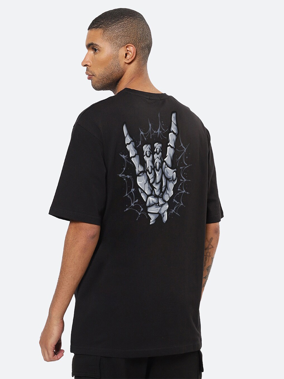 

Mad Over Print Graphic Printed Cotton Oversized T-shirt, Black