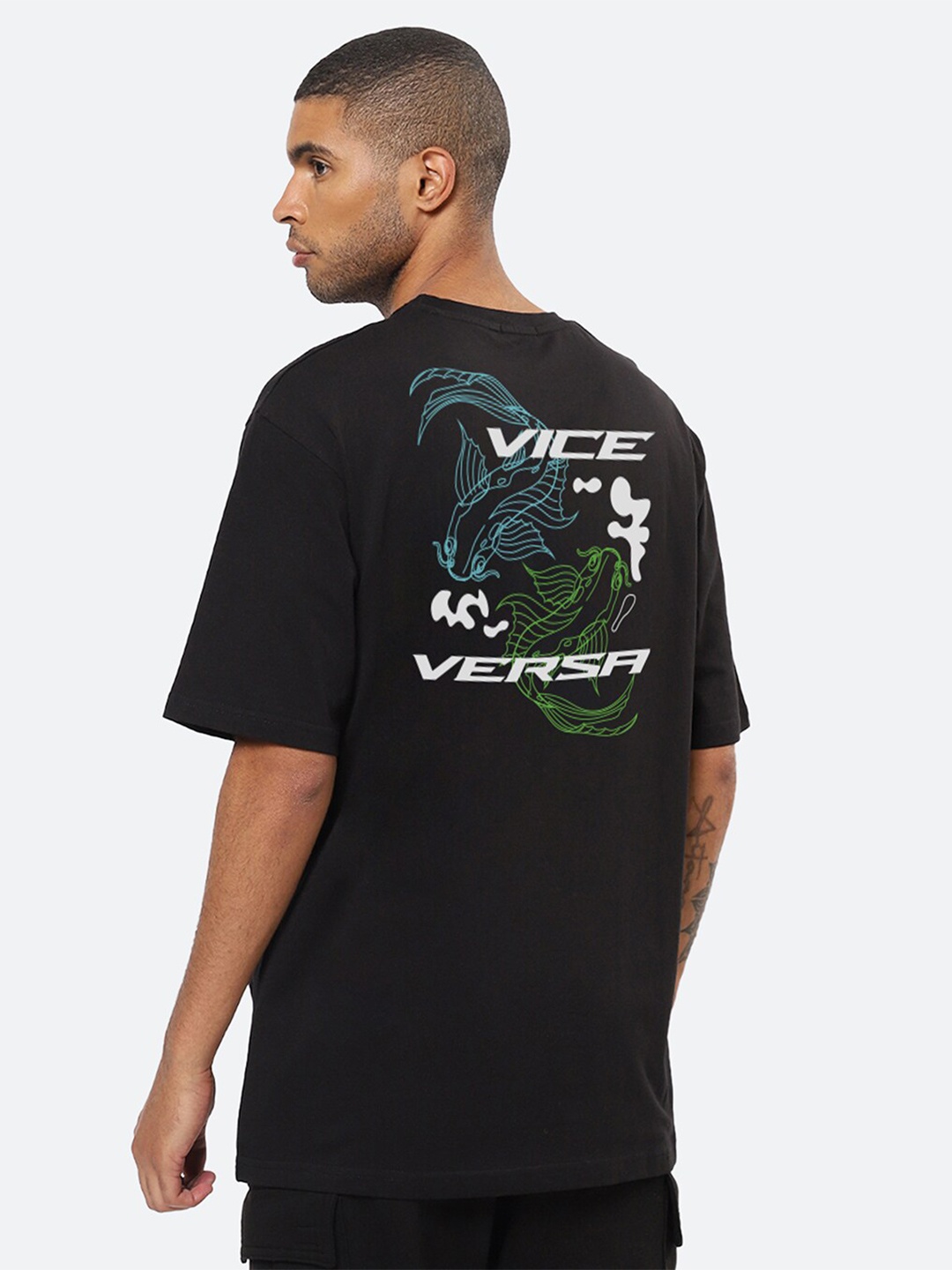 

Mad Over Print Graphic Printed Cotton Oversized T-shirt, Black