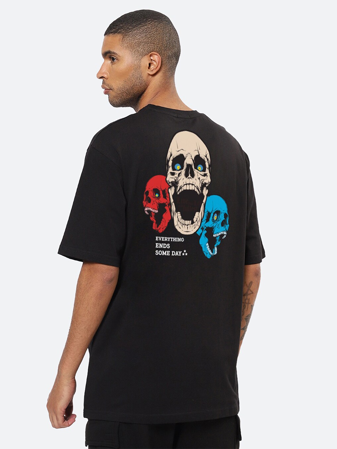 

Mad Over Print Graphic Printed Cotton Oversized T-shirt, Black