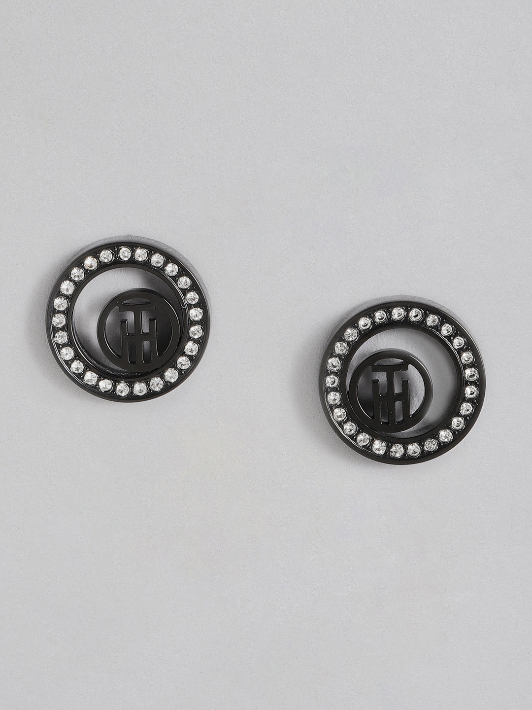 

Tommy Hilfiger Vine Circular Studs, Black