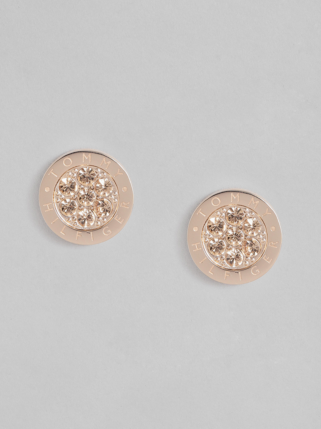 

Tommy Hilfiger Crystal Circular Stud Earrings, Rose gold