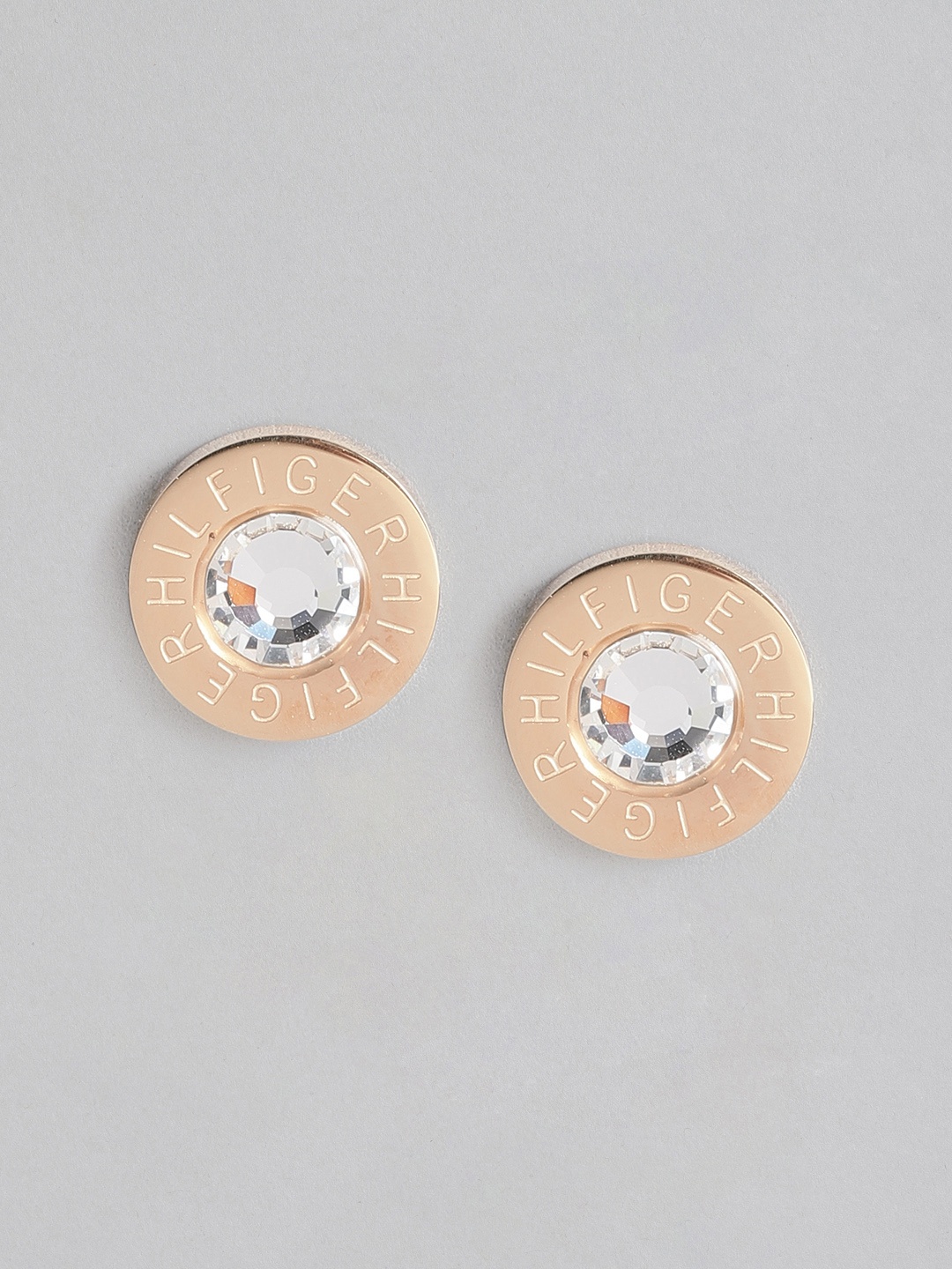 

Tommy Hilfiger Fine Core Crystal Circular Stud Earrings, Rose gold