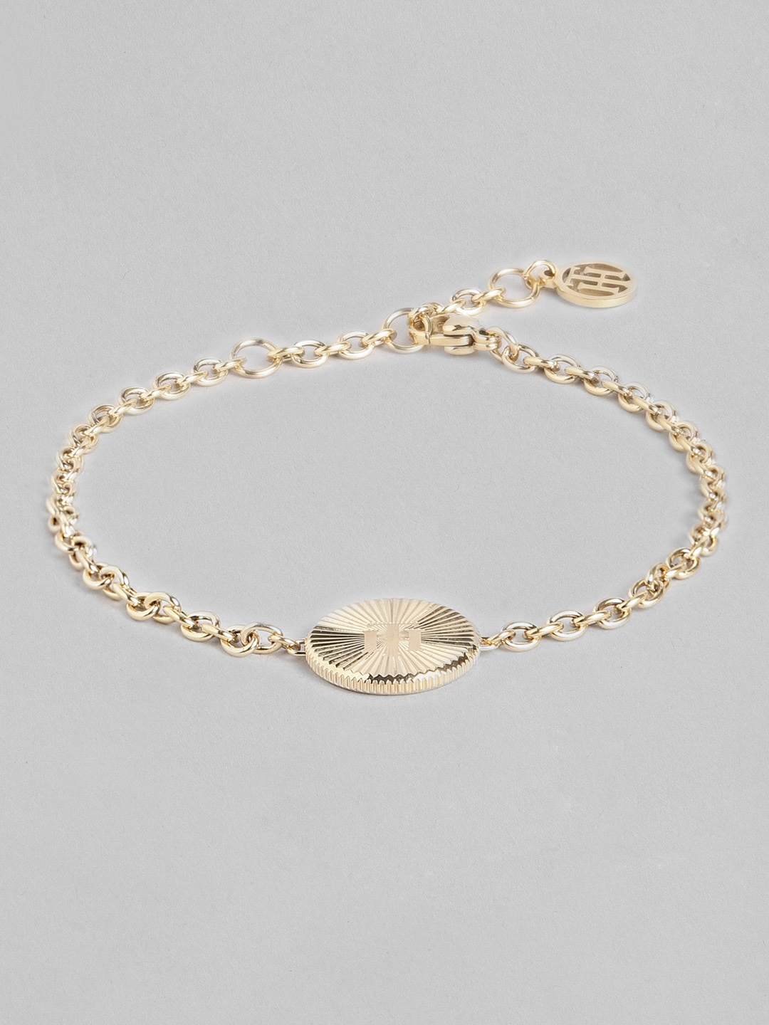 

Tommy Hilfiger Women Gold-Plated Floral & Textured Charm Bracelet