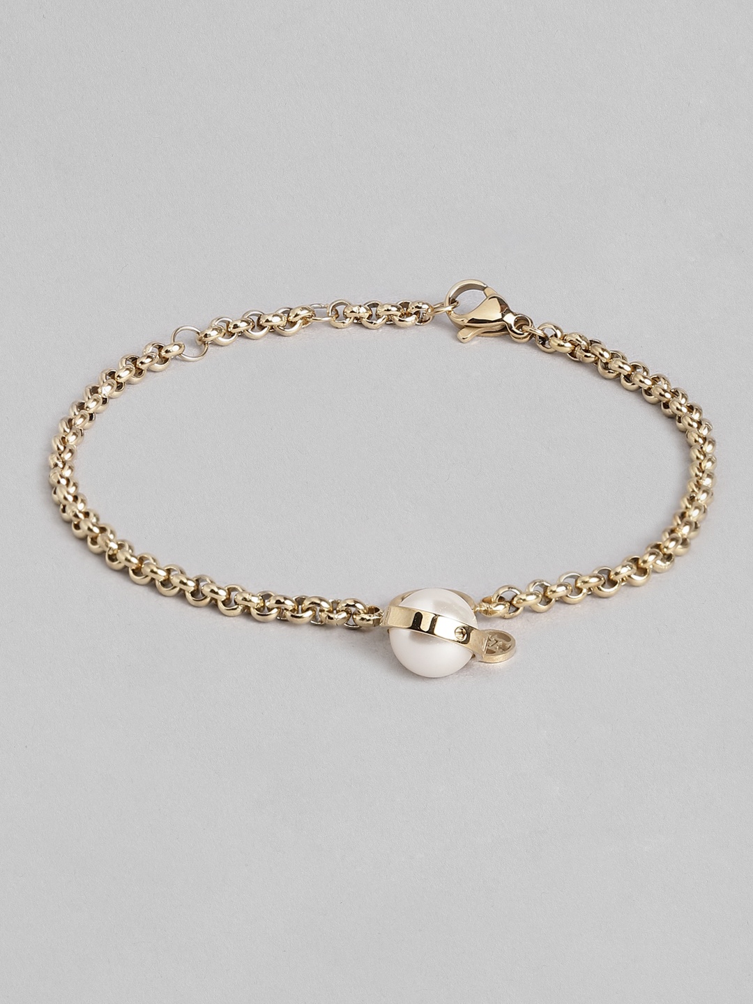 

Tommy Hilfiger Women Gold-Plated Pearls Charm Bracelet