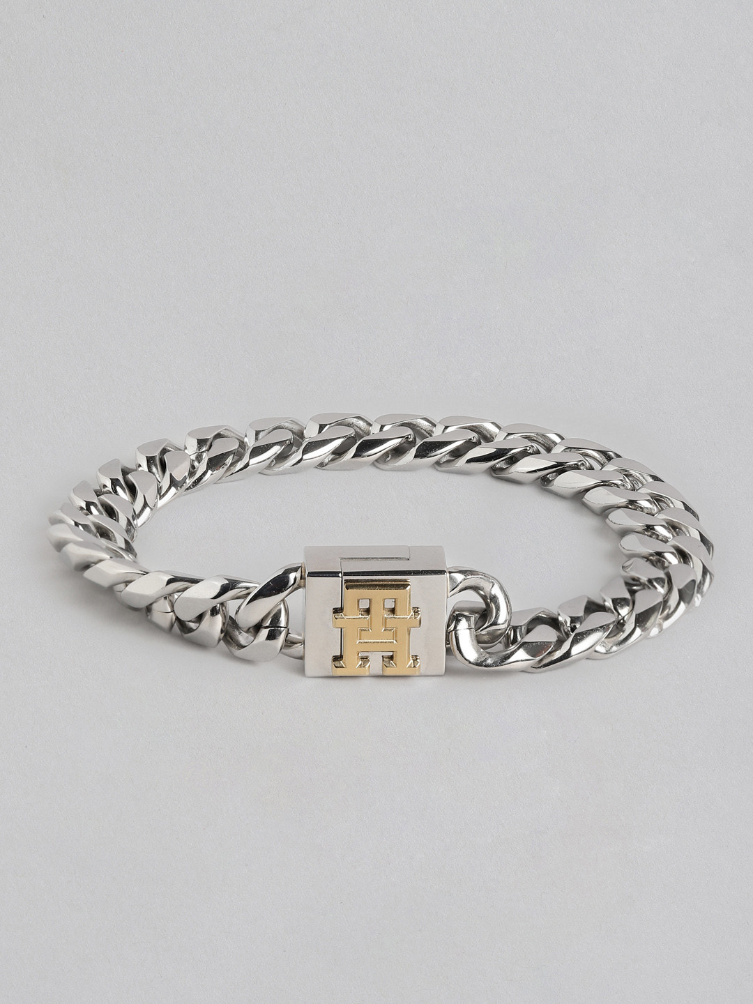 

Tommy Hilfiger Men Monogram Link Bracelet, Silver