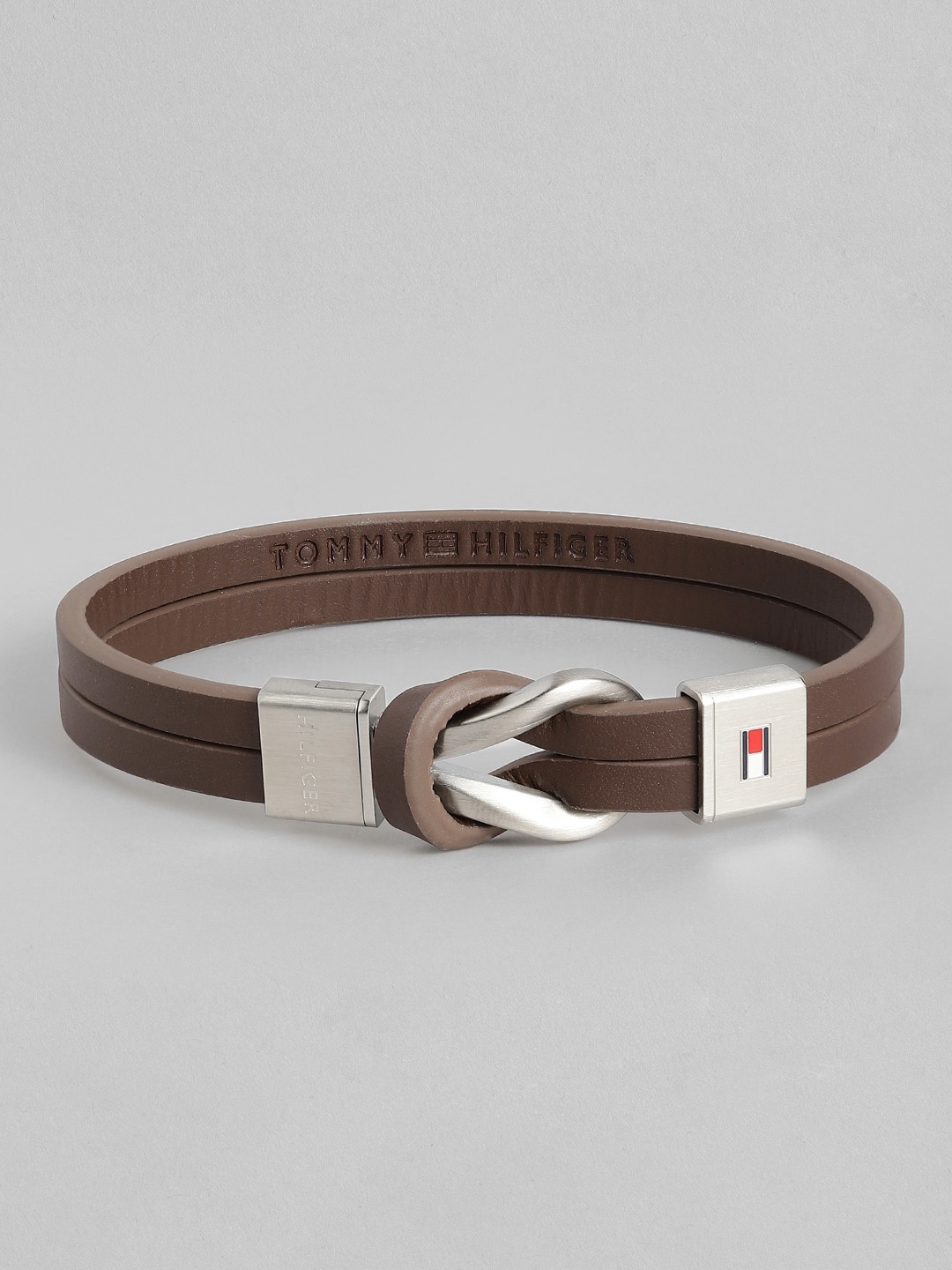 

Tommy Hilfiger Men Knot Leather Wraparound Bracelet, Brown