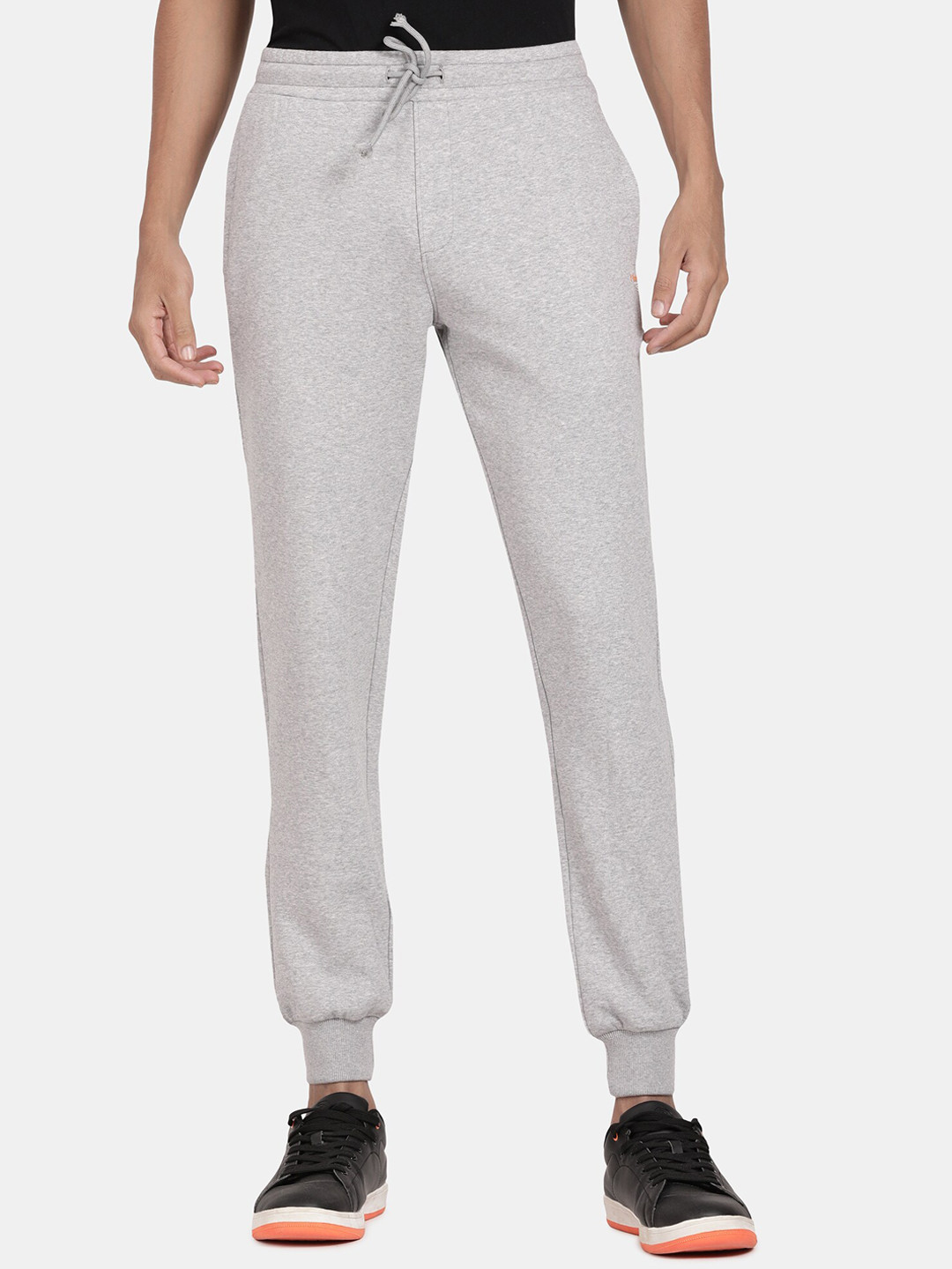 

t-base Men Mid Rise Joggers Track Pants, Grey
