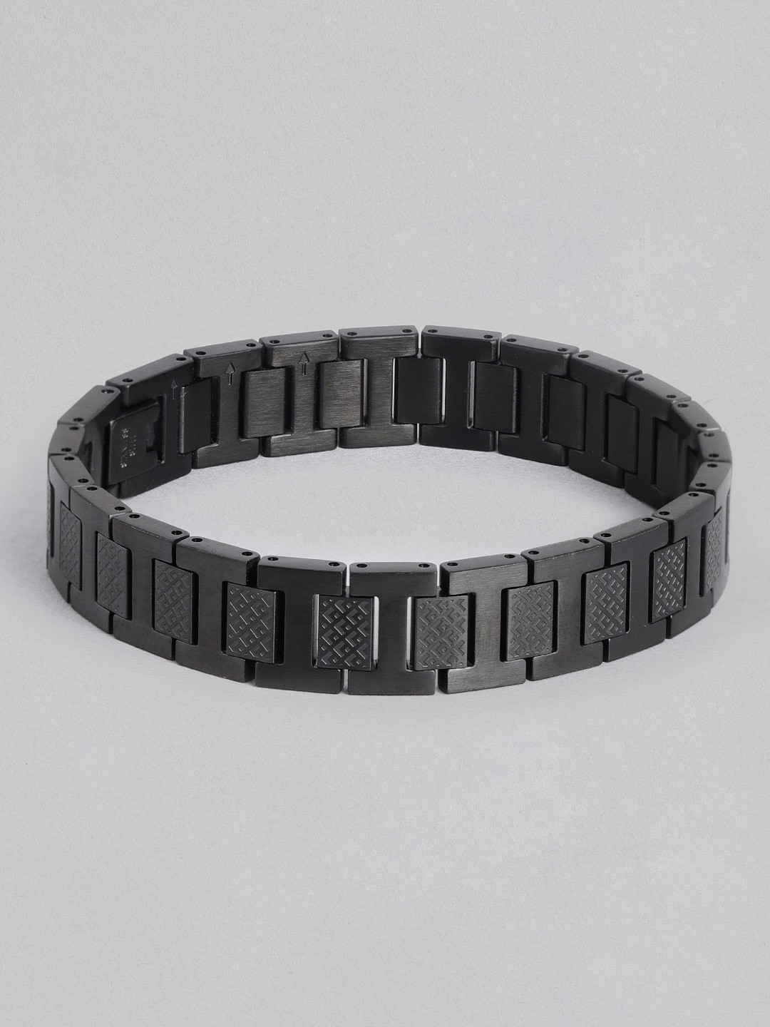 

Lacoste Men Metropole Stainless Steel Brass-Plated Link Bracelet, Black