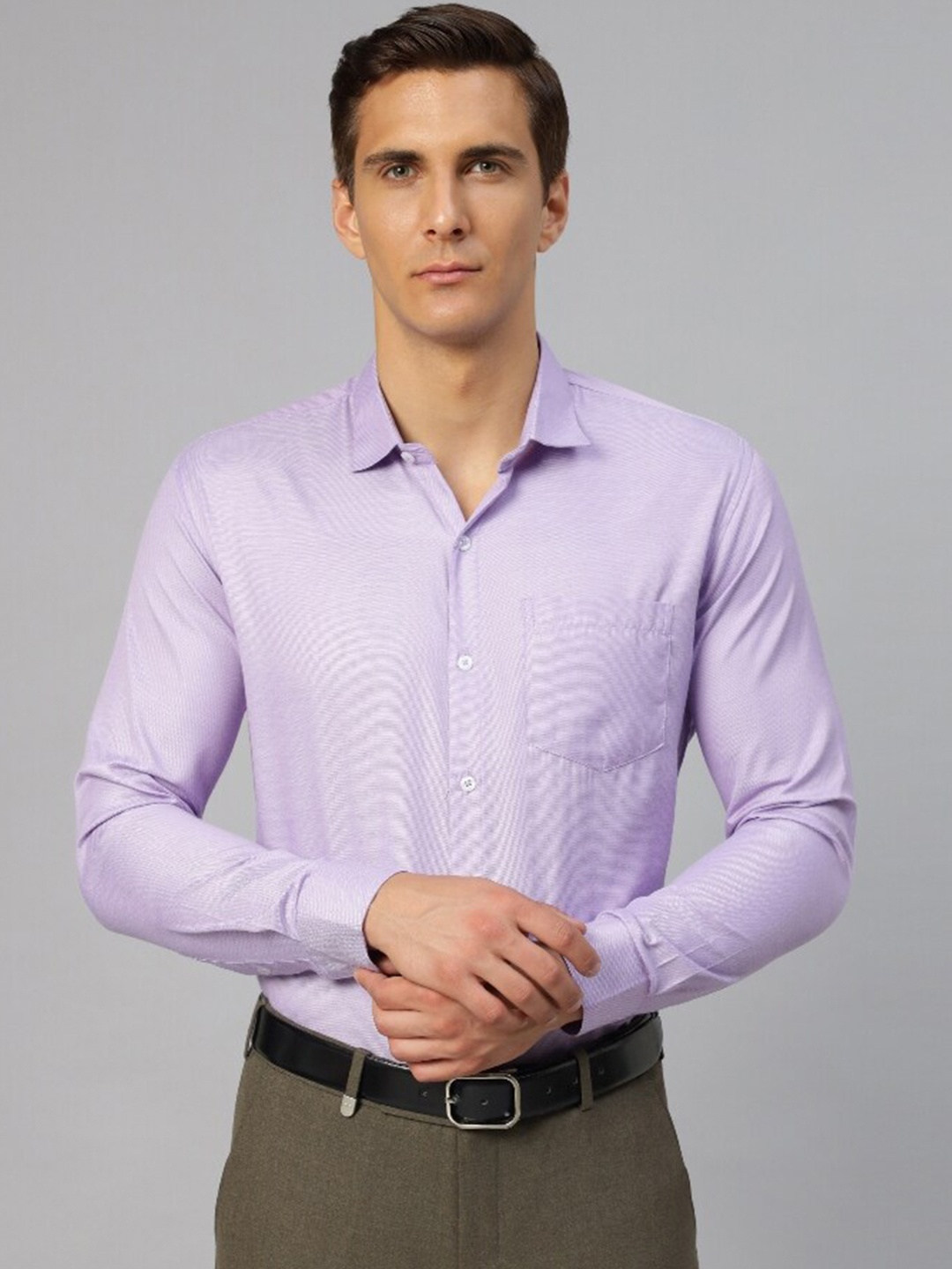 

Molly & Michel Slim Fit Spread Collar Cotton Formal Shirt, Purple