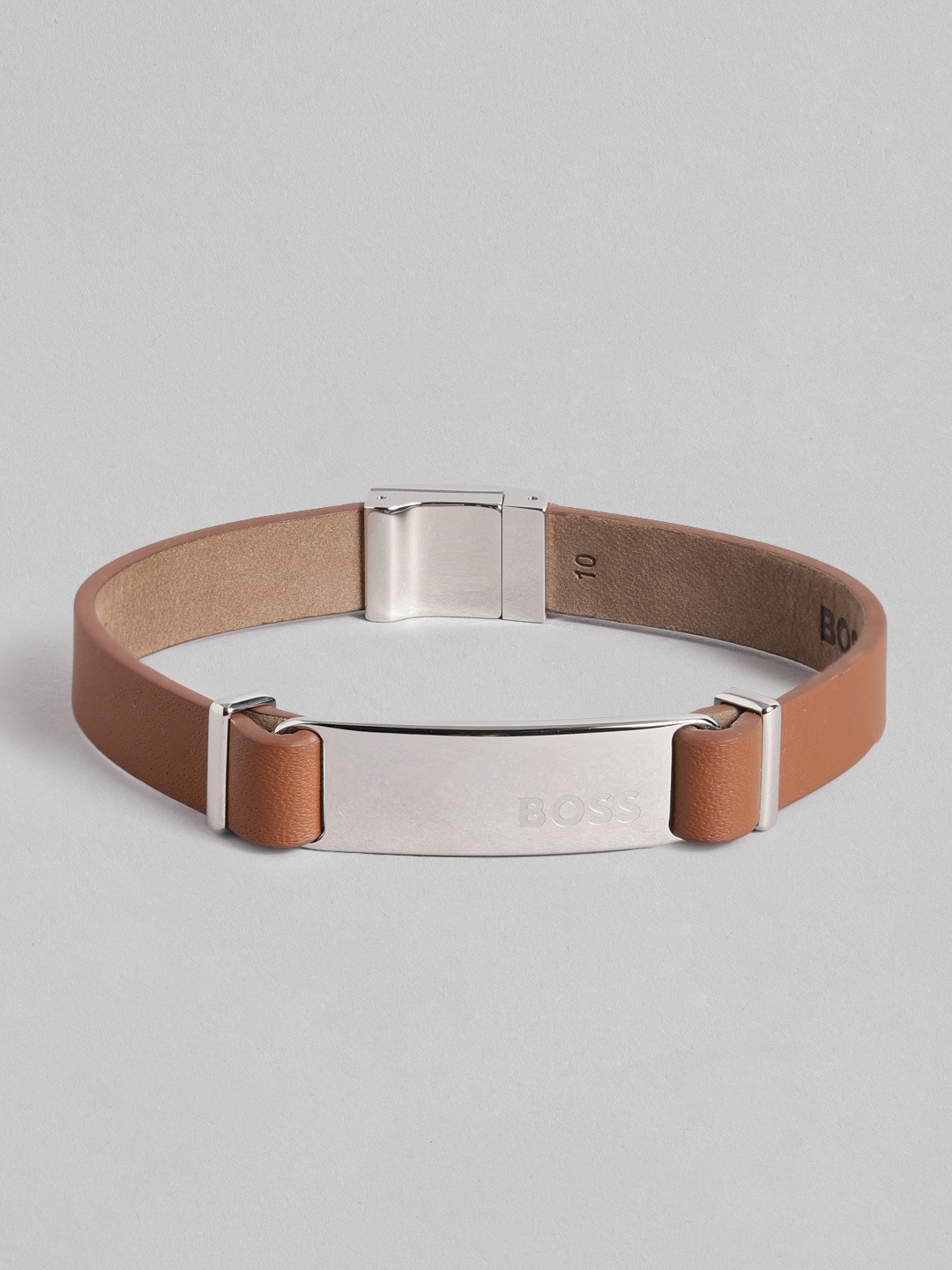 

Hugo Boss Men Leather Bangle-Style Bracelet, Brown