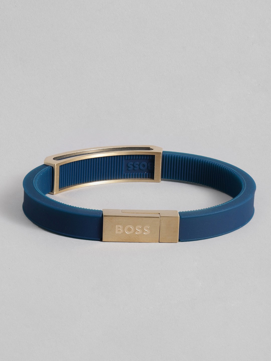 

Hugo Boss Men Sakis Brass-Plated Silicone Bracelet, Blue