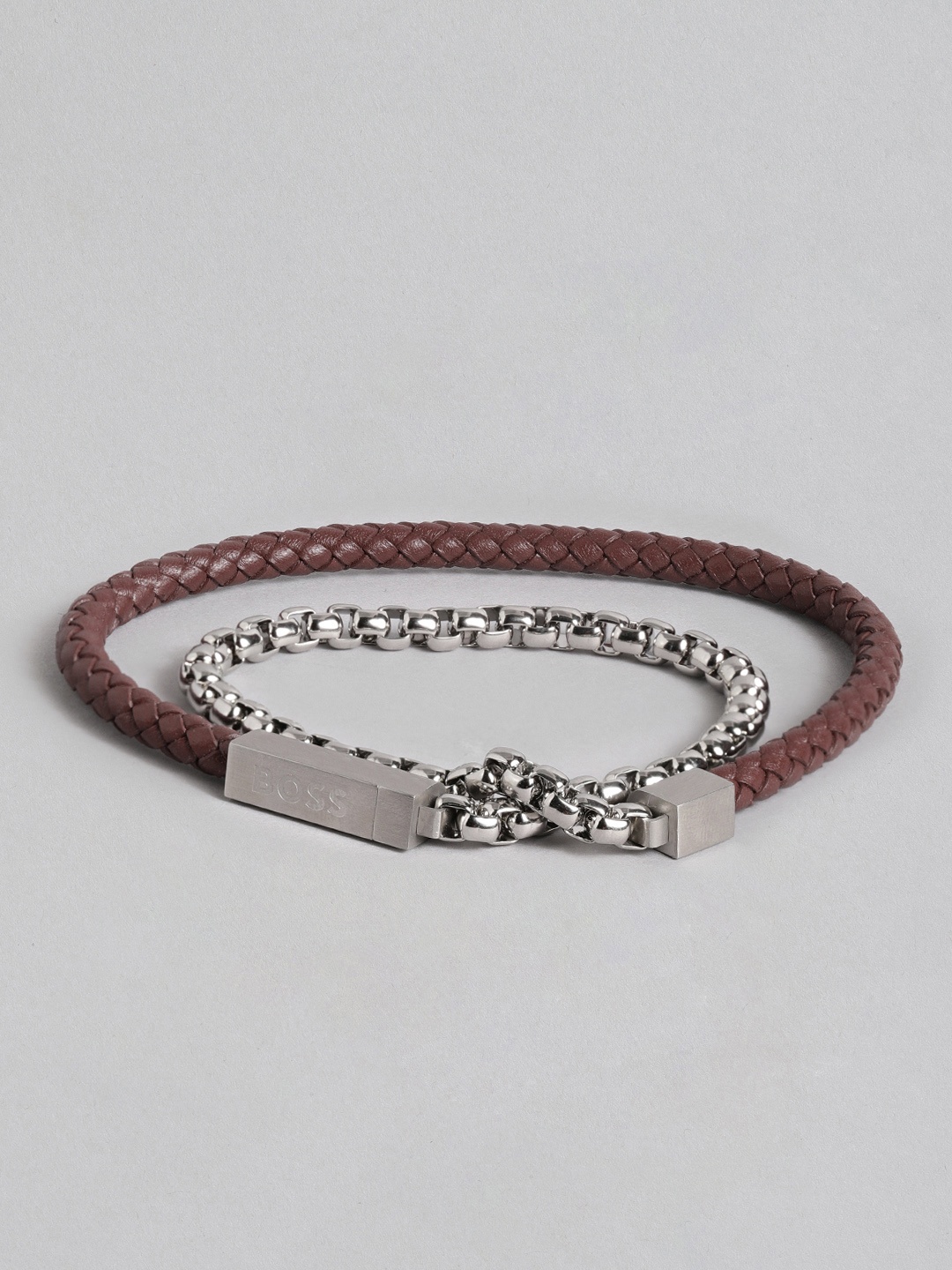 

Hugo Boss Men Leather Wraparound Bracelet, Brown