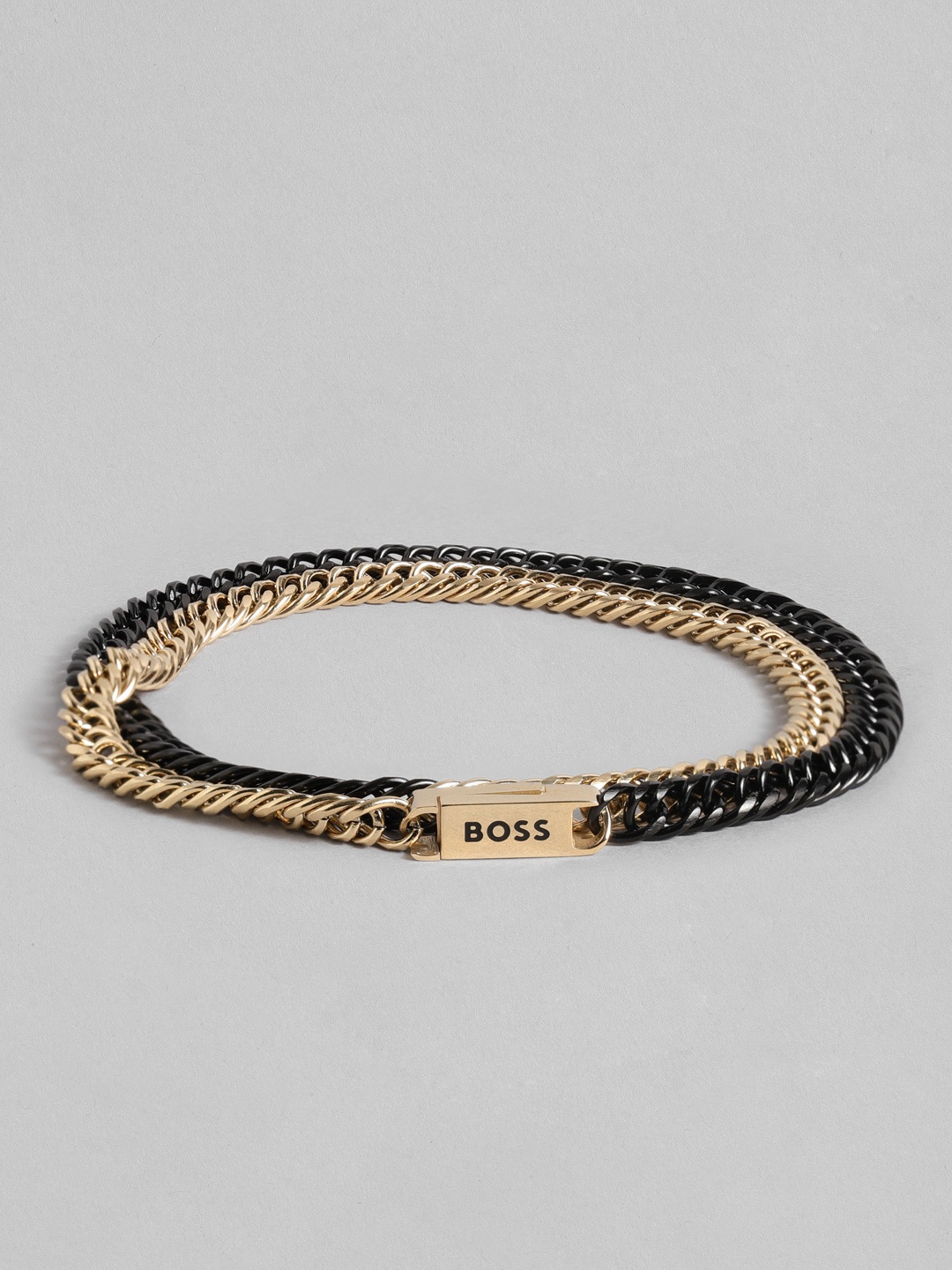 

Hugo Boss Men Jaxe Stainless Steel Brass-Plated Wraparound Bracelet, Multi