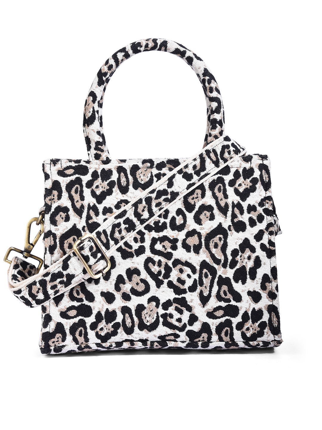 

ALII AND ALIIZEY Animal Textured Jacquard Oversized Shopper Handheld Bag, Off white
