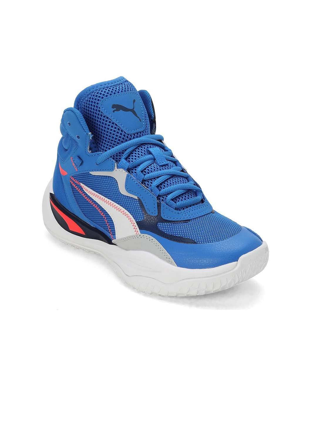 

Puma Kids Playmaker Pro Mid Youth Basketball Shoes, Blue