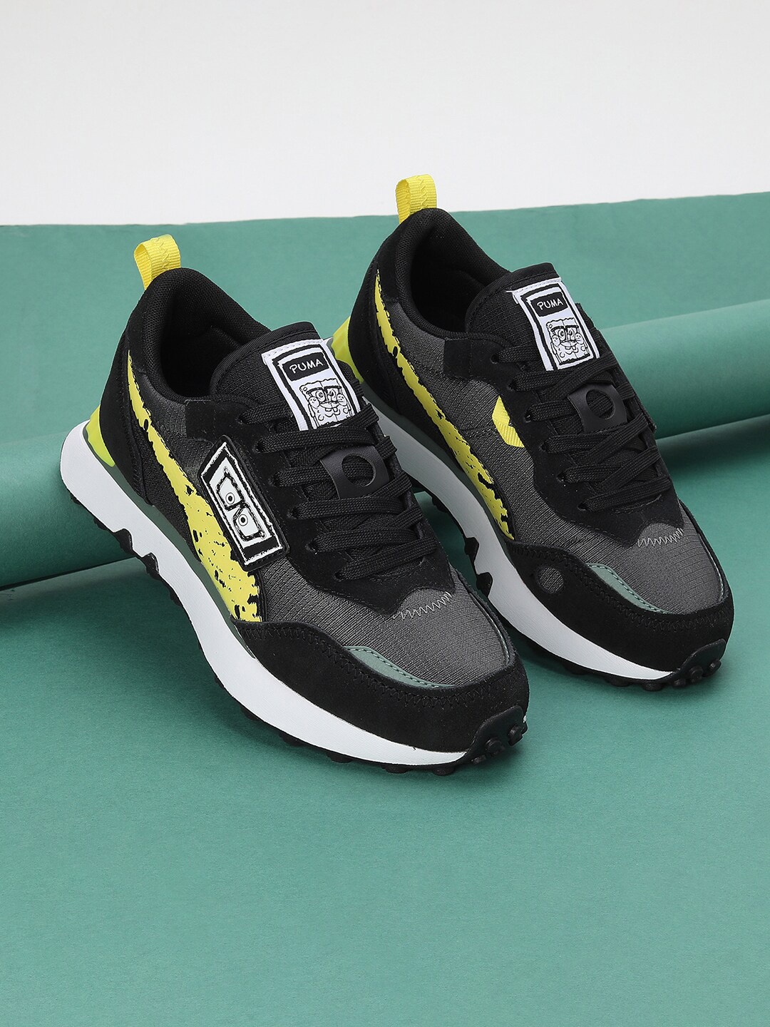 

Puma Kids x SPONGEBOB SQUAREPANTS Rider FV Big Sneakers, Black
