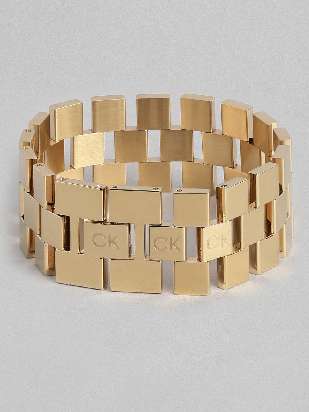 

Calvin Klein Women Geometric Bangle-Style Bracelet, Gold