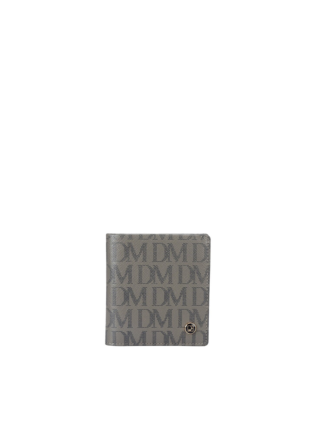 

Da Milano Men Brand Logo Printed Leather Two Fold Wallet, Grey