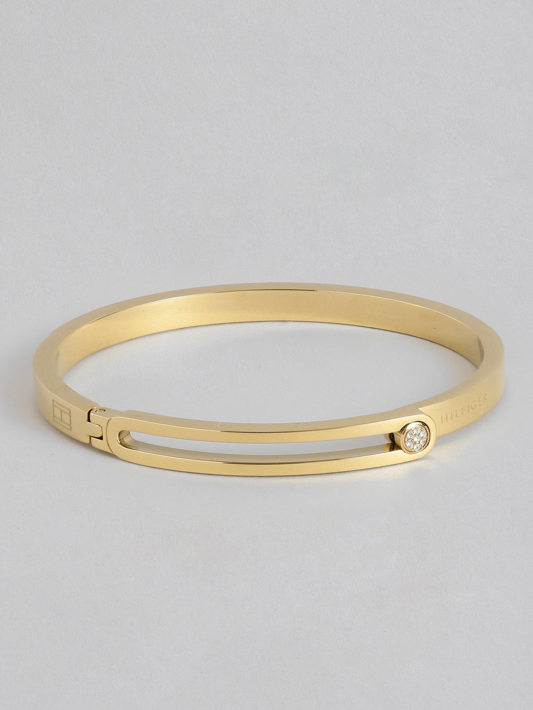 

Tommy Hilfiger Women Gold-Plated Stainless Steel Single Crystal Bangle