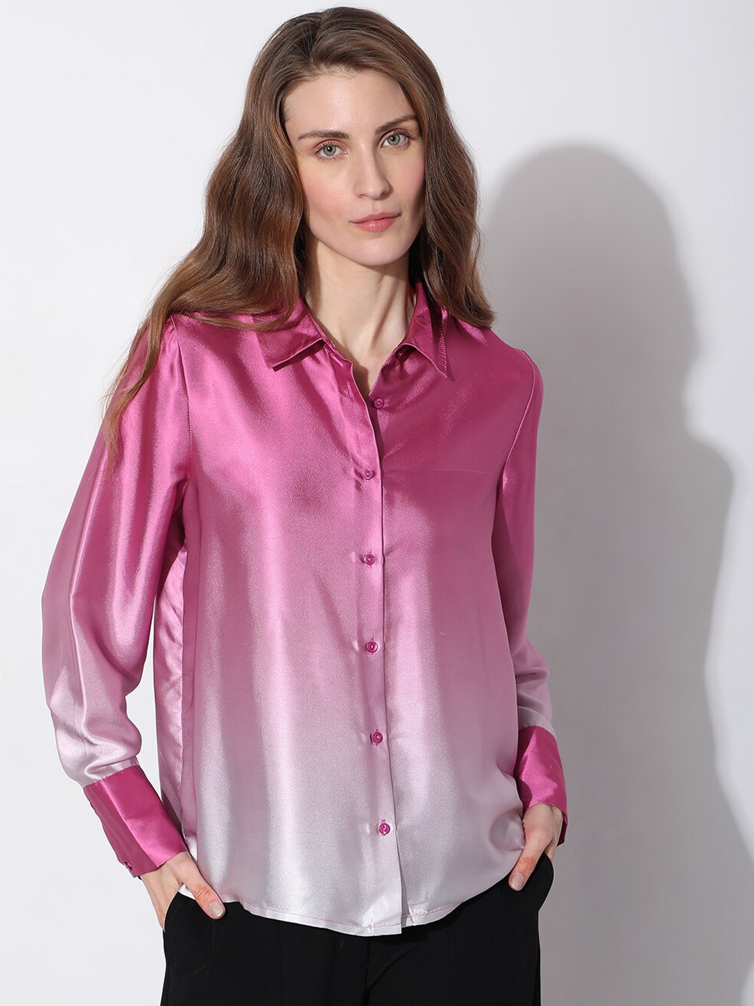 

Vero Moda Spread Collar Casual Shirt, Pink