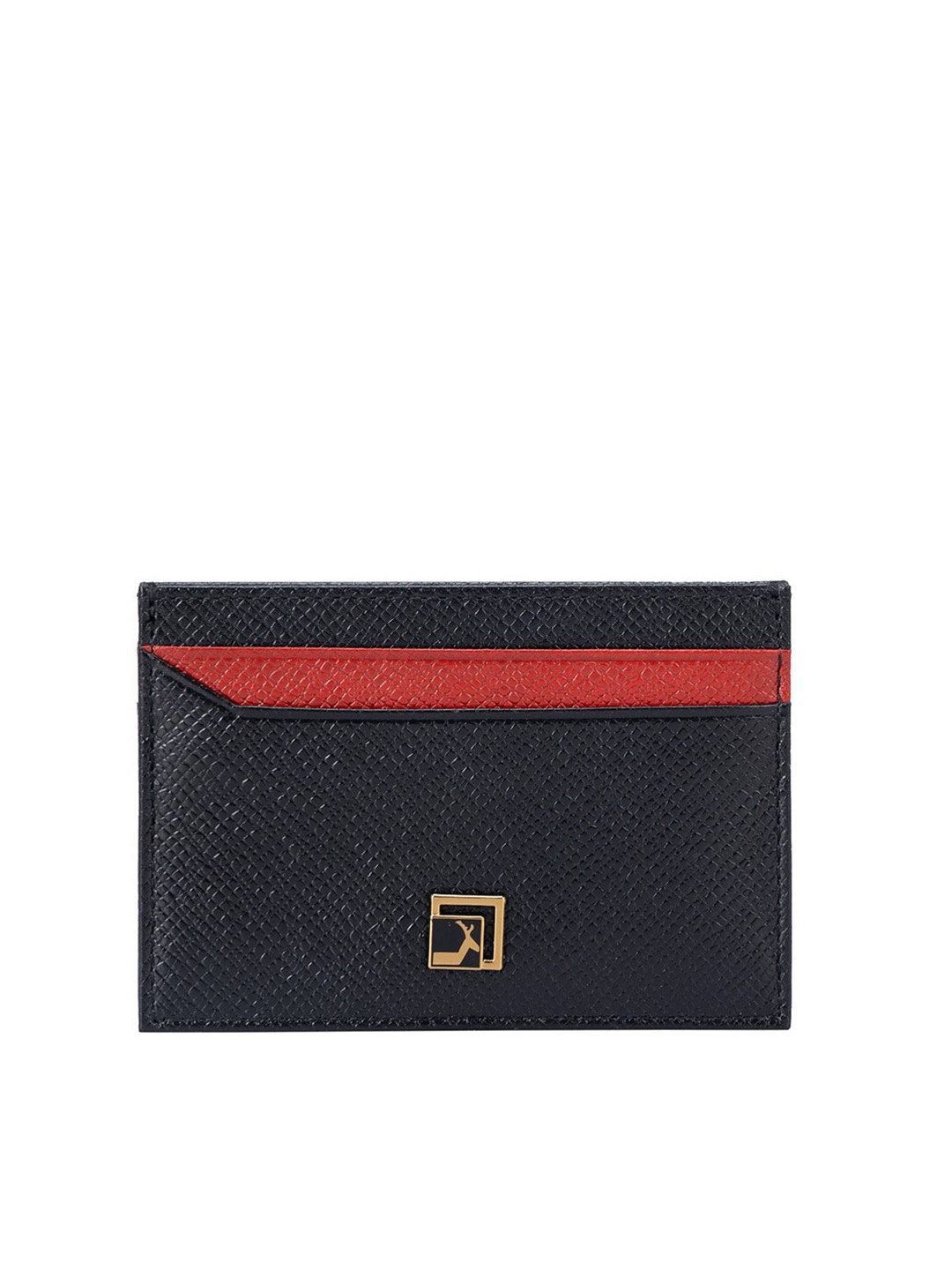 

Da Milano Unisex Colourblocked Leather Card Holder, Black