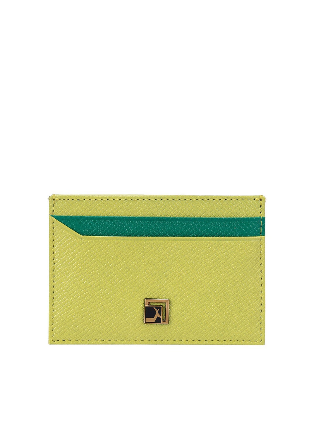 

Da Milano Unisex Textured Leather Card Holder, Lime green