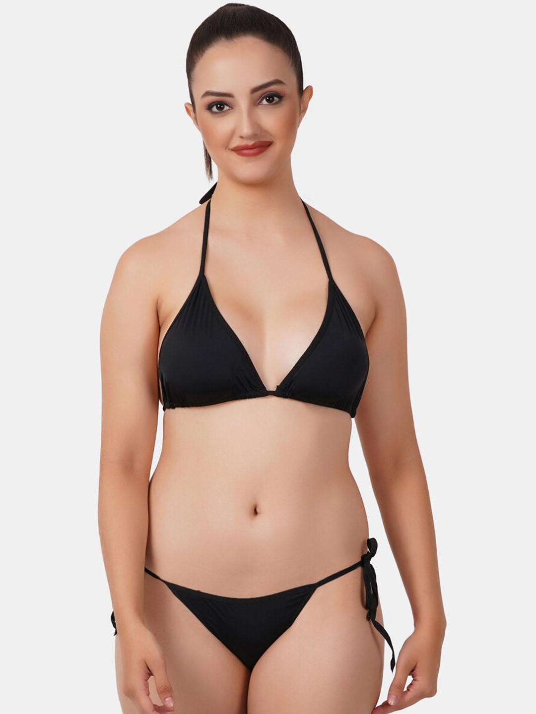 

Fleurt Halter Neck Lingerie Set, Black