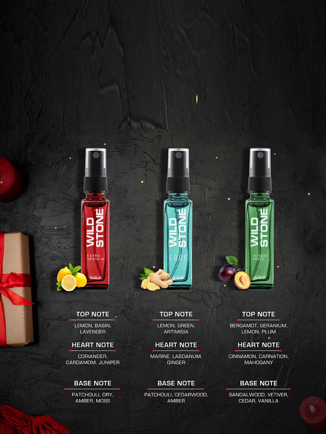 

Wild stone Men Pack of 6 Fragrance Gift Set, Multi