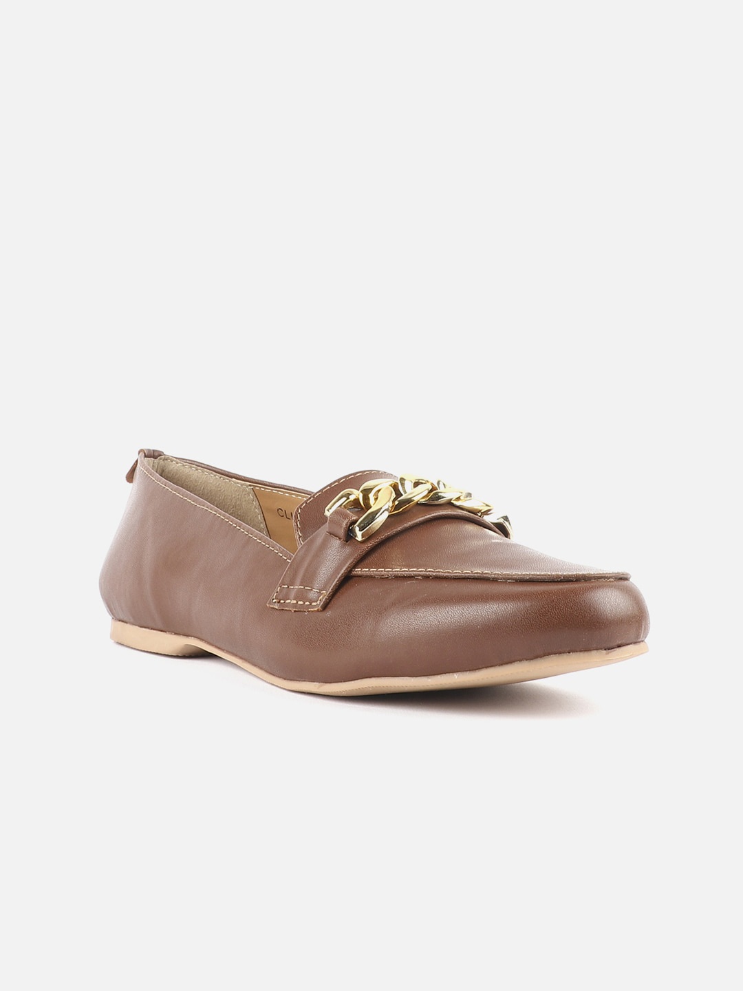 

Carlton London Women Embellished Comfort Insole Horsebit Loafers, Brown