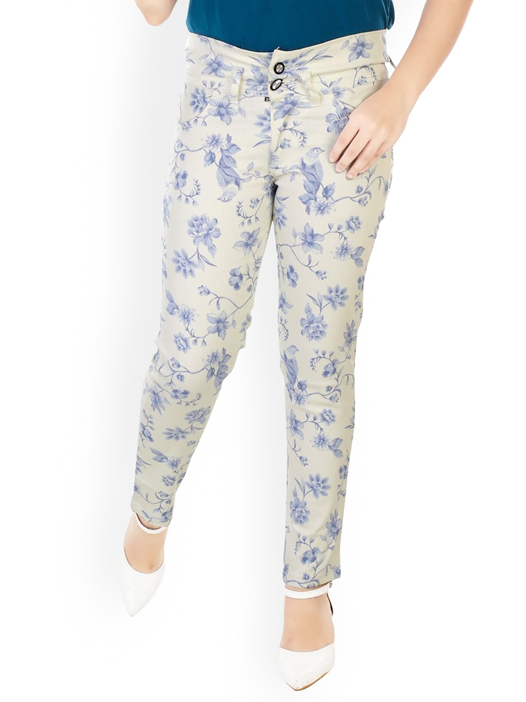 

BAESD Girls Mid-Rise Printed Jeans, White