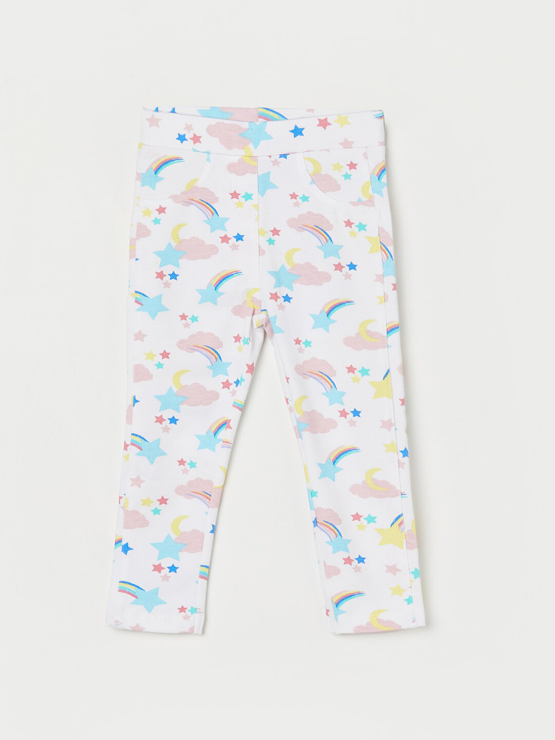 

Juniors by Lifestyle Kids Girls Conversational Printed Cotton Jeggings, White