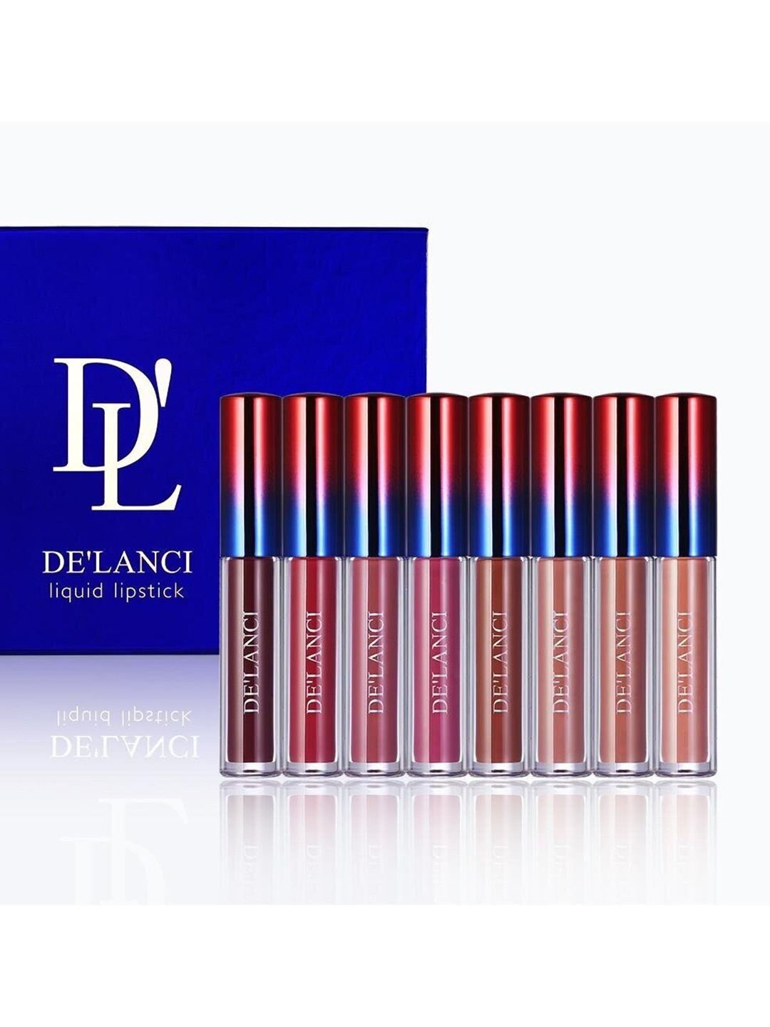 

DE'LANCI Set Of 8 Matte Waterproof Liquid Lipstick - 16g, Multi