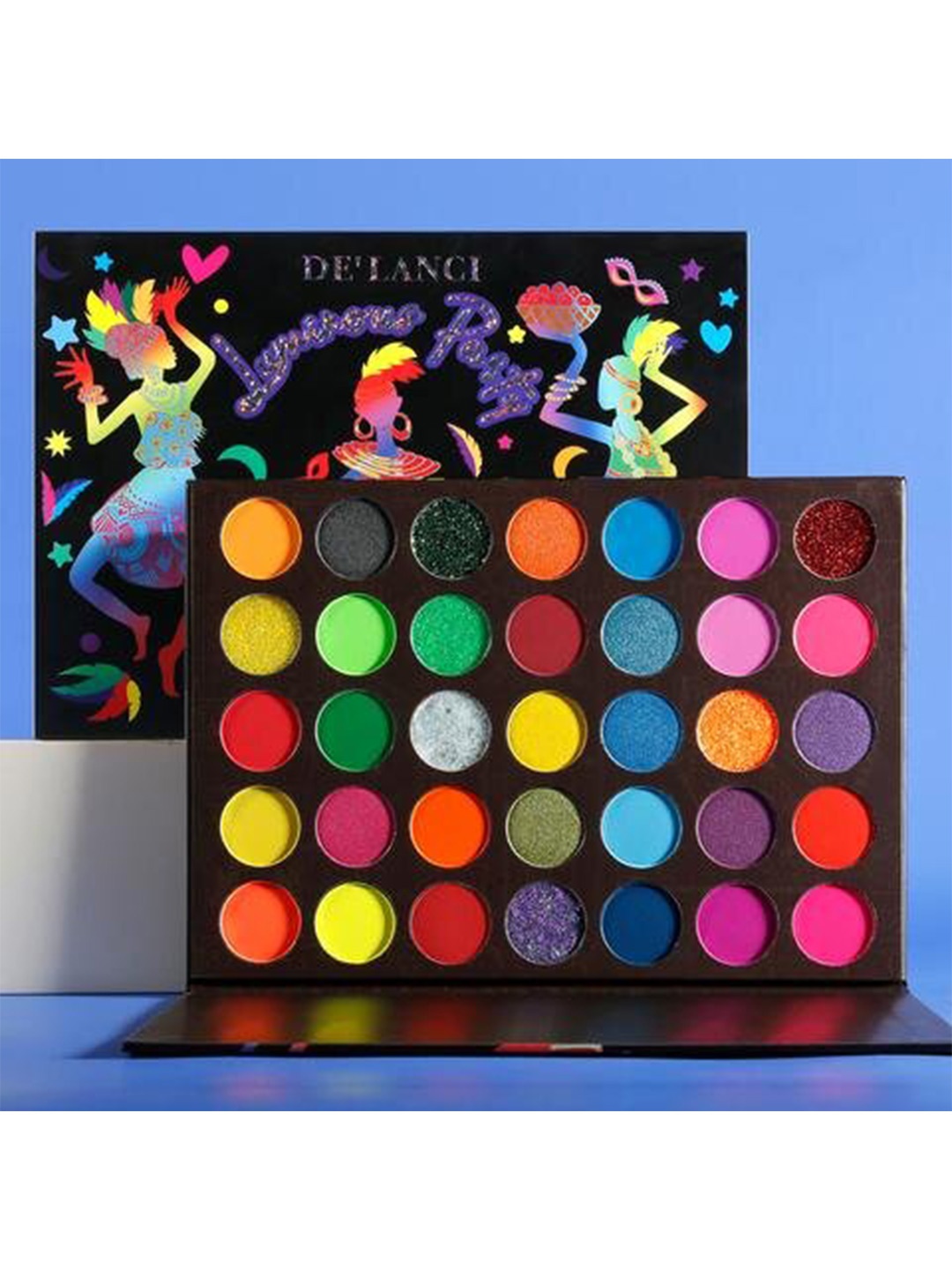 DE'LANCI Color UV Glow Eyeshadow Palette 49g - Luminous Party, Multi