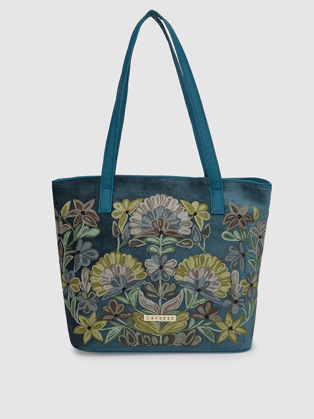 

Caprese Floral Printed Structured Shoulder Bag, Green