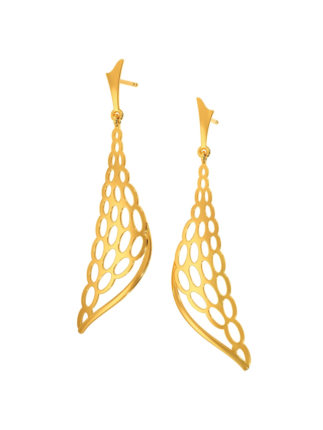 

MELORRA Knit O Jay 14KT Gold Dangle Earrings-3.34gm