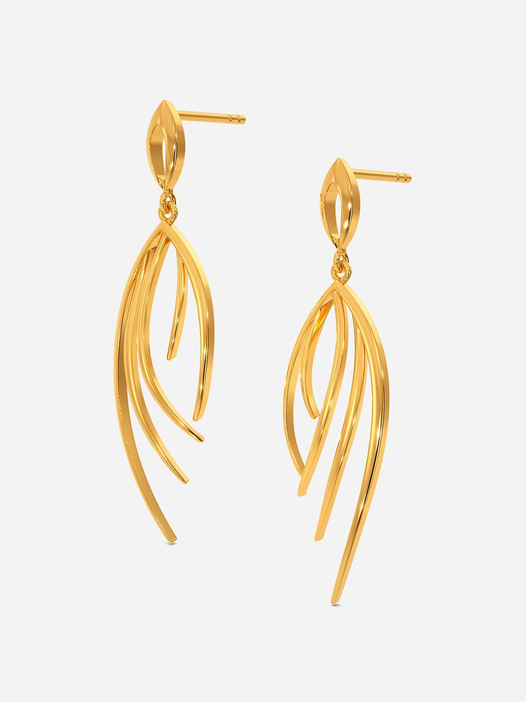

MELORRA Feather Frenzy 14KT Gold Dangle Earrings-2.86gm