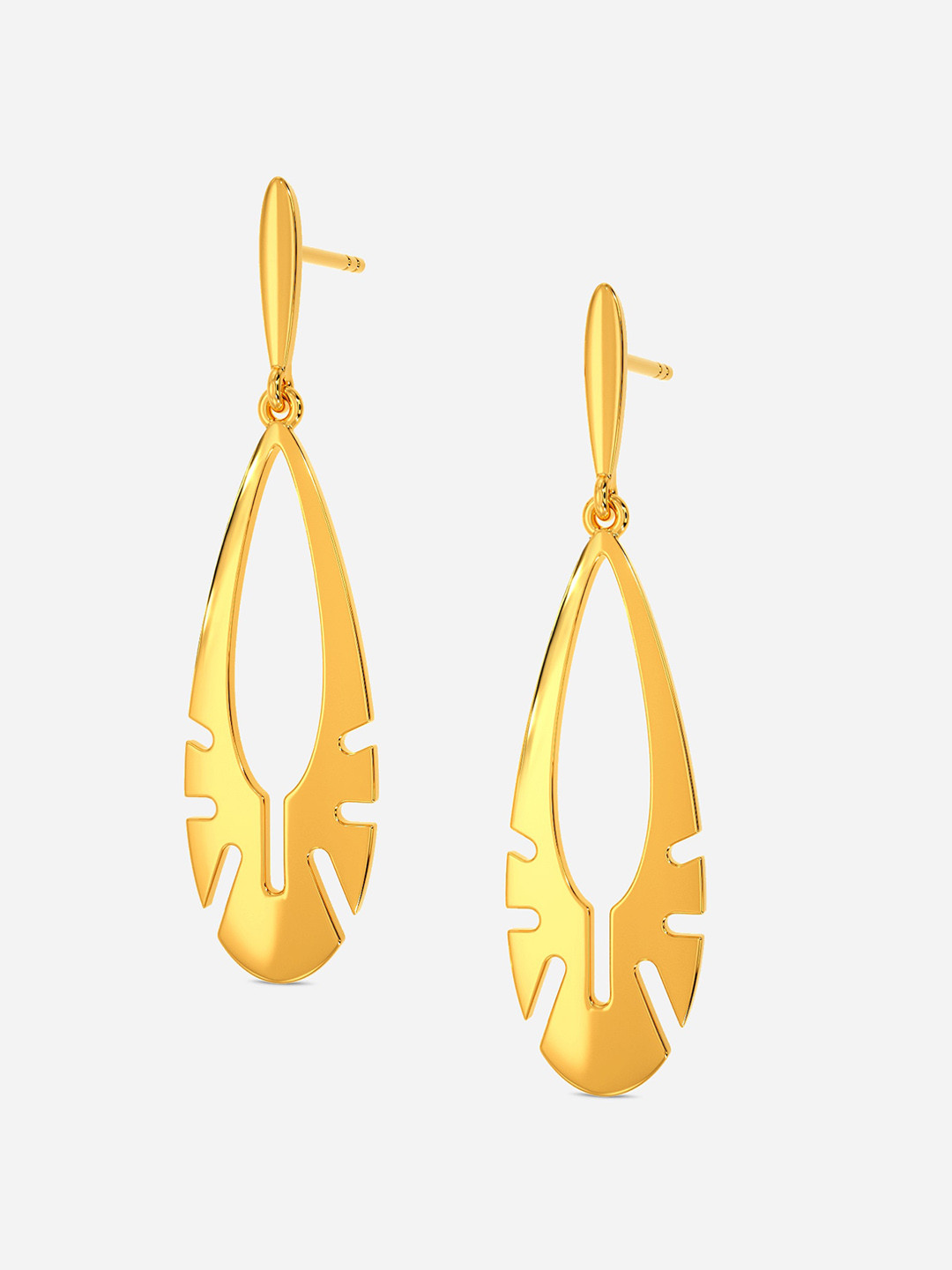 

MELORRA Dramatic Slits 14KT Gold Earrings-3.76gm