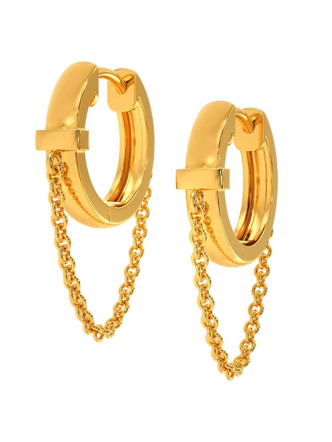 

MELORRA Simply Unapologetic 18KT Gold Hoop Earrings-4.77gm