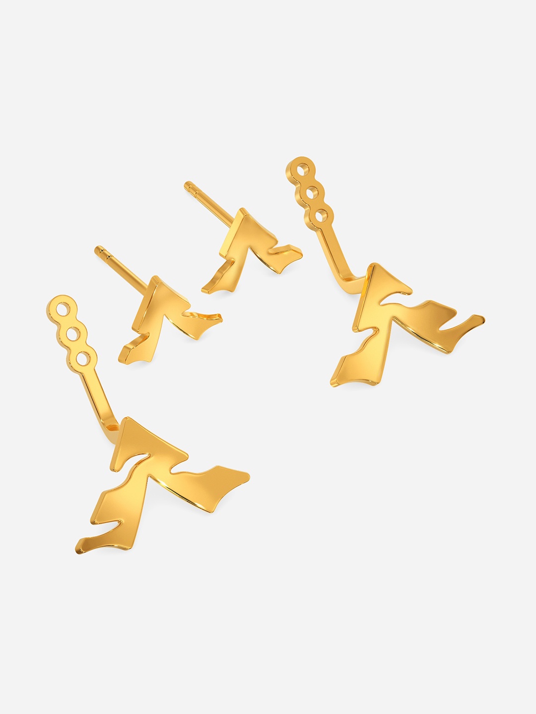 

MELORRA Strikingly 14KT Gold Front & Back Stud Earrings-2.56gm
