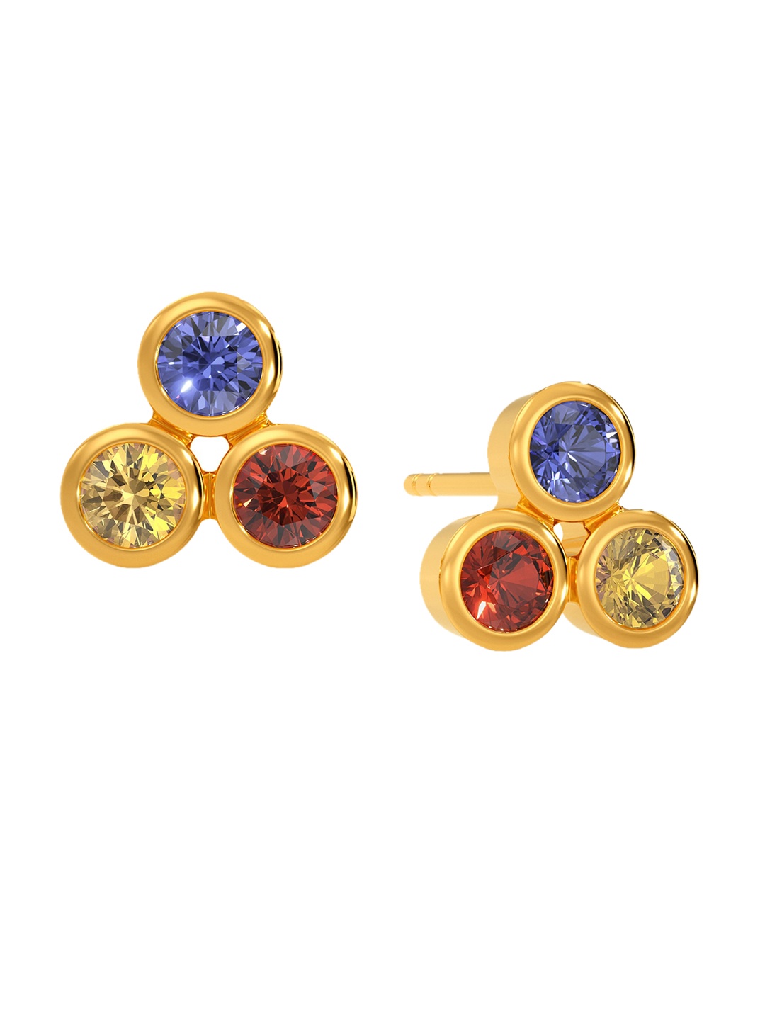 

MELORRA My Pride 18KT Gold Gemstone Studded Earrings-2.4gm